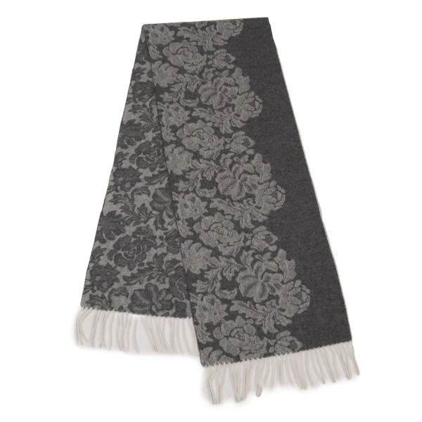 LANVIN collection Floral Jacquard Fringe Stole K-150759_002