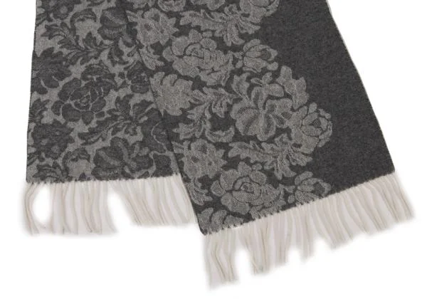 LANVIN collection Floral Jacquard Fringe Stole K-150759_003