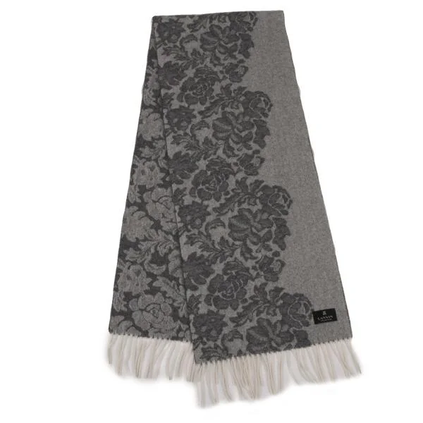 LANVIN collection Floral Jacquard Fringe Stole K-150759_006