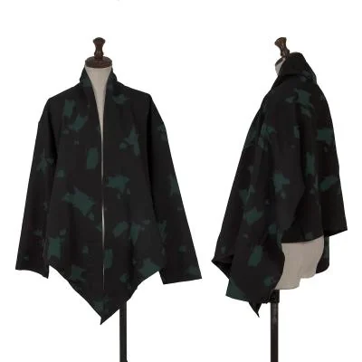 Plantation Splash Printed Wool Buttonless Jacket