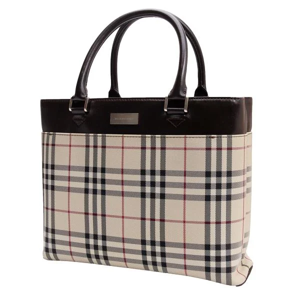 BURBERRY Leather Switching Nova Check Hand Bag Beige  K-150786_001