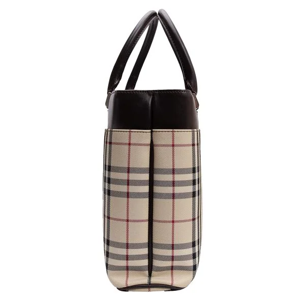 BURBERRY Leather Switching Nova Check Hand Bag K-150786_003