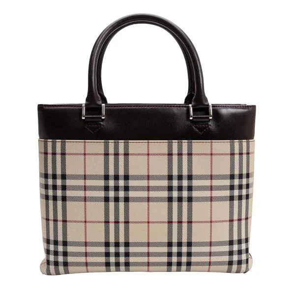 BURBERRY Leather Switching Nova Check Hand Bag K-150786_004