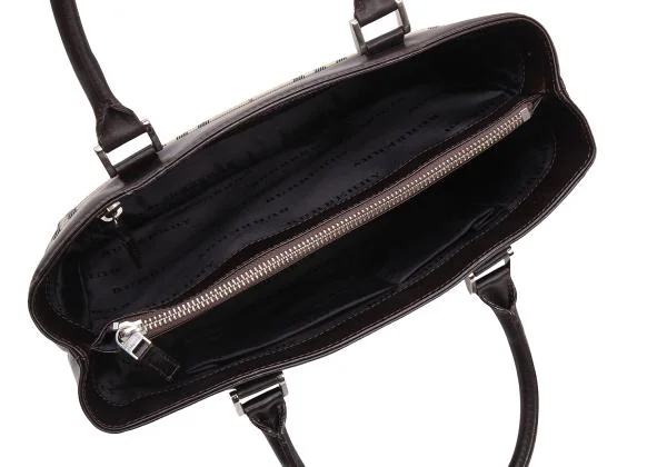 BURBERRY Leather Switching Nova Check Hand Bag K-150786_008