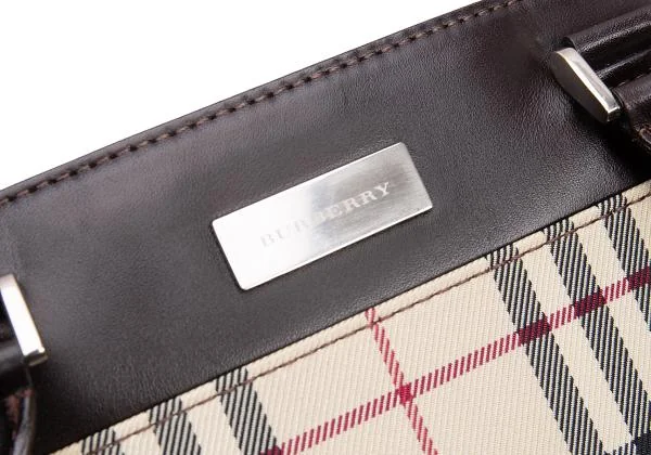 BURBERRY Leather Switching Nova Check Hand Bag K-150786_011