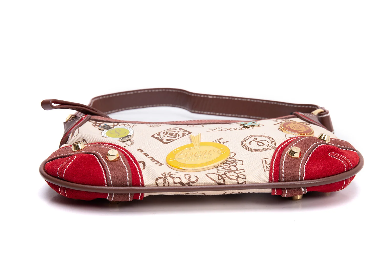 ロエベLOEWE 160周年記念 ピンバッチ装飾ミニショルダーバッグ