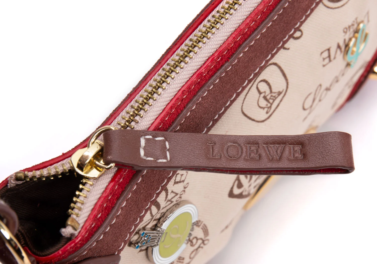 ロエベLOEWE 160周年記念 ピンバッチ装飾ミニショルダーバッグ