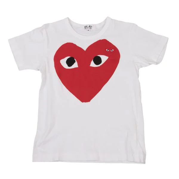 PLAY COMME des GARCONS Heart Patch Embroidery Printed T-shirt White M K-150791_001