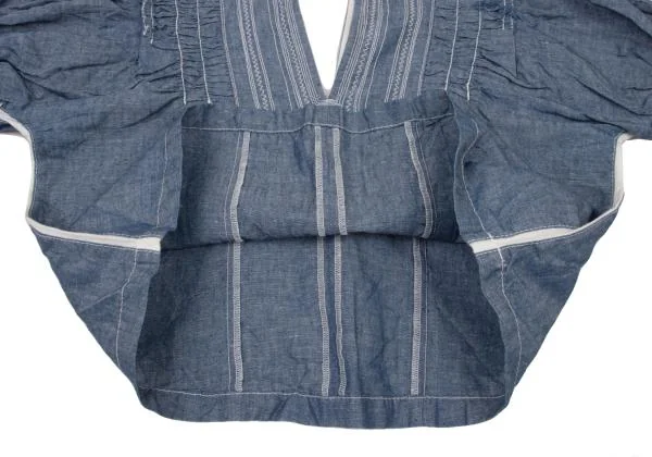 tricot COMME des GARCONS Cotton Linen Stitch Gather Blouse K-150800_008
