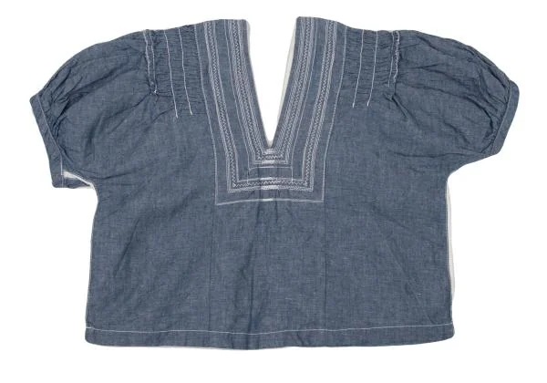 tricot COMME des GARCONS Cotton Linen Stitch Gather Blouse K-150800_009