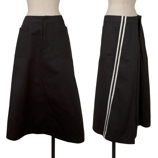 tricot COMME des GARCONS Cotton Back Line Long Skirt Black,White M K-150801_001