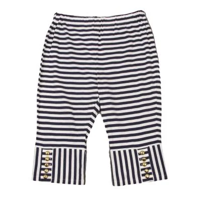 tao COMME des GARCONS Gold Button Design Striped Stretch Cropped Pants