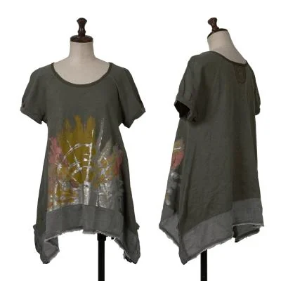 LE CASUAL DE MARITHE FRANCOIS GIRBAUD Paint Print Flare T shirt