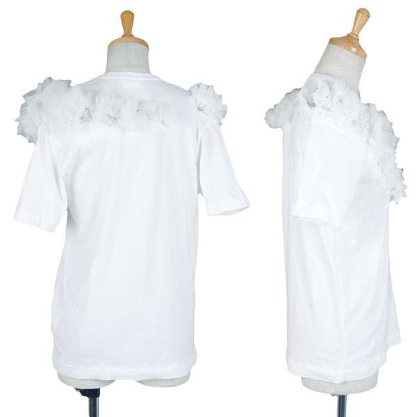 コムデギャルソン フランス製 半袖Tシャツ 花柄ワッペン Sサイズ