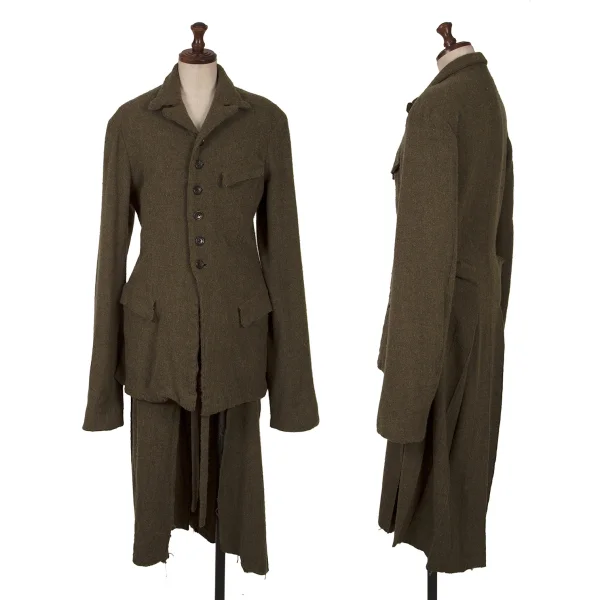 COMME des GARCONS Fulling Hem Wrap Jacket Mocha M K-150946_001