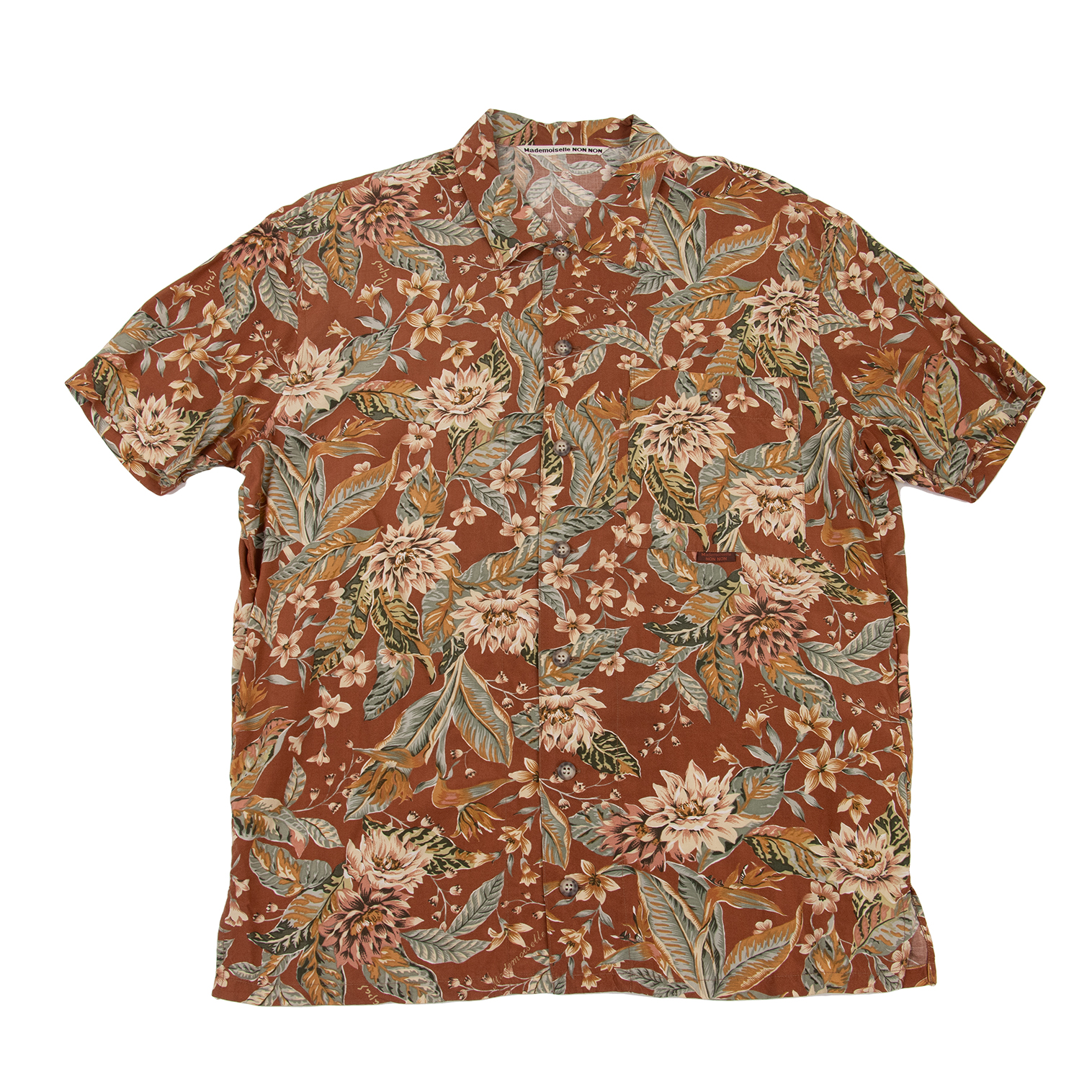 【新作入荷!!】  マドモアゼルノンノンMademoiselle NON NON レーヨンボタニカル トップス