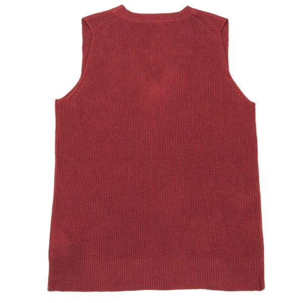 ローブドシャンブル コムデギャルソンrobe de chambre COMME des GARCONS アクリルVネックリブニットベスト 赤M位 K-151011_008