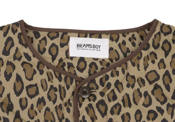 BEAMS BOY Animal Print Padded Collarless Jacket K-151037_004