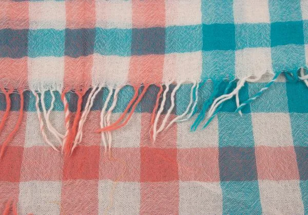 TSUMORI CHISATO Check Pattern Fringe Stole K-151046_005