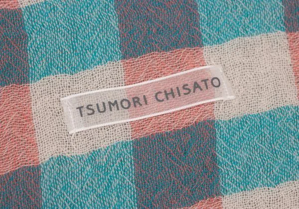 TSUMORI CHISATO Check Pattern Fringe Stole K-151046_008