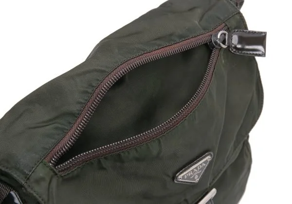 プラダPRADA ナイロンショルダーバッグ カーキ K-151048_008