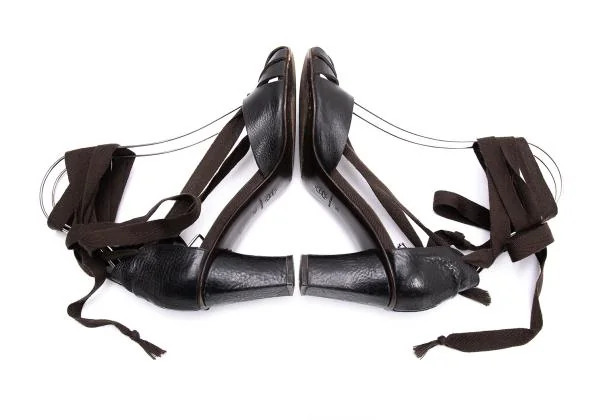 ミッシェルヴィヴィアンMICHEL VIVIEN アンクルストラップレザーヒールシューズ 焦げ茶38(24位) K-151052_008