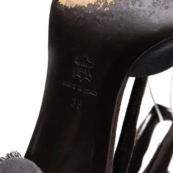 ミッシェルヴィヴィアンMICHEL VIVIEN アンクルストラップレザーヒールシューズ 焦げ茶38(24位) K-151052_011