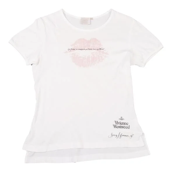 ヴィヴィアンウエストウッドVivienne Westwood リッププリントTシャツ オフホワイトS K-151055_001