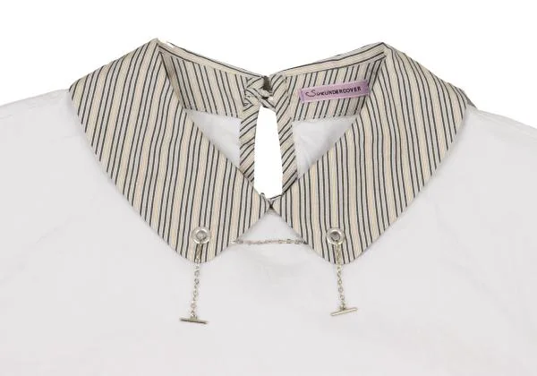 SueUNDERCOVER Chiffon Sleeve Switching Stripe Collar Blouse K-151067_004