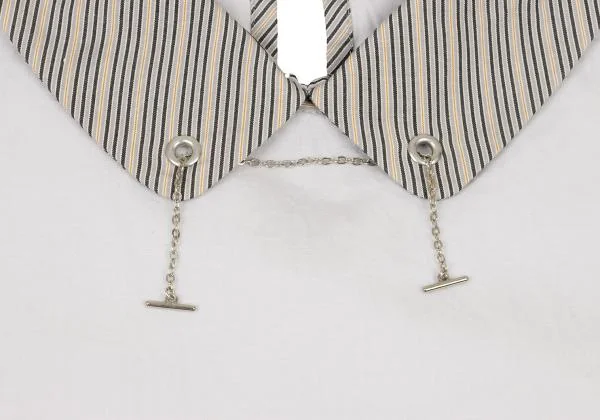 SueUNDERCOVER Chiffon Sleeve Switching Stripe Collar Blouse K-151067_005