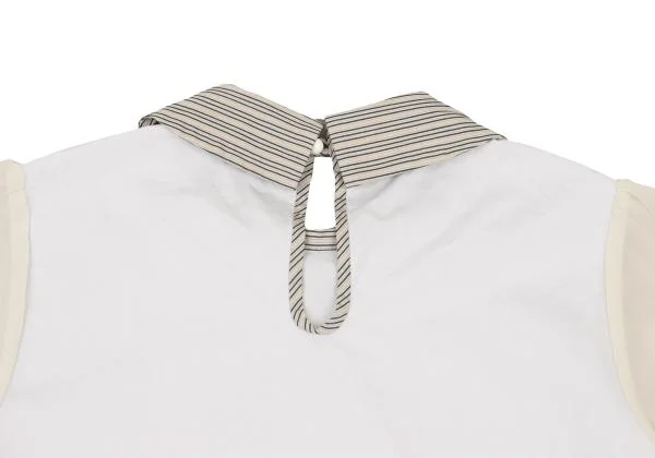 SueUNDERCOVER Chiffon Sleeve Switching Stripe Collar Blouse K-151067_010