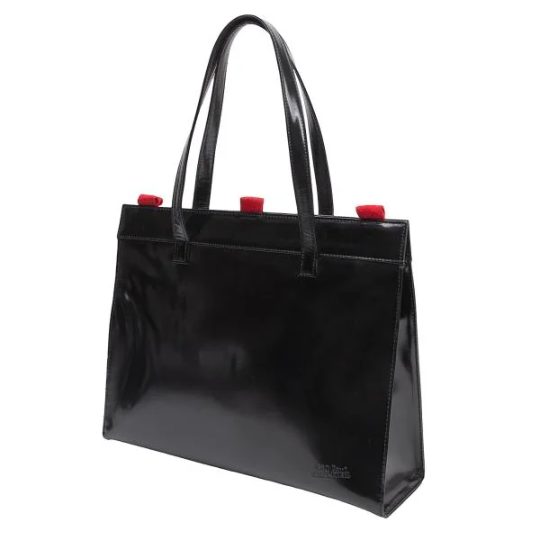 Jean Paul GAULTIER Velcro Enamel Tote Bag Black  K-151086_001