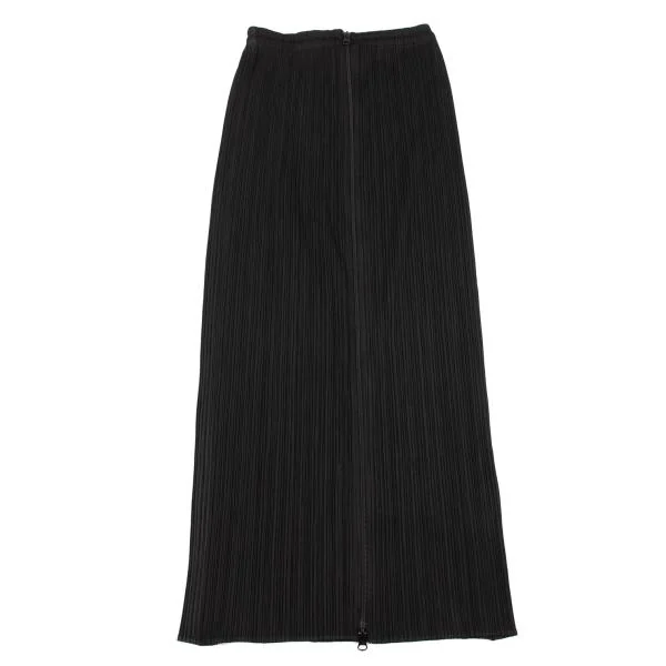 プリーツプリーズPLEATS PLEASE フロントジッププリーツスカート 黒3 K-151099_002