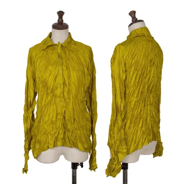 PLEATS PLEASE Wrinkled Pleats Shirt Mustard 3 K-151116_001