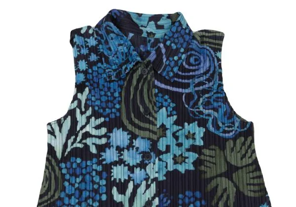 PLEATS PLEASE Graphic Print Sleeveless Long Shirt K-151119_003