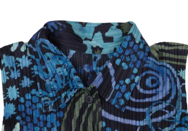 PLEATS PLEASE Graphic Print Sleeveless Long Shirt K-151119_004