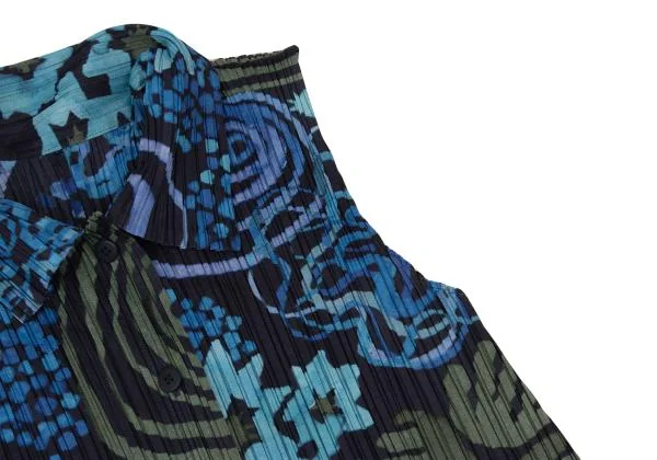 PLEATS PLEASE Graphic Print Sleeveless Long Shirt K-151119_005