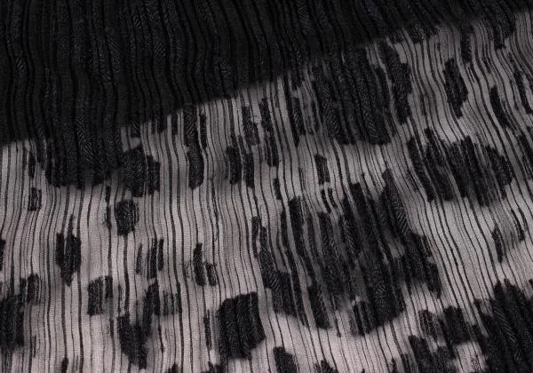 イッセイミヤケ ホワイトレーベルISSEY MIYAKE WHITELABEL プリーツ花柄ジャガードハイネックノースリーブカットソー 黒2 K-151166_008