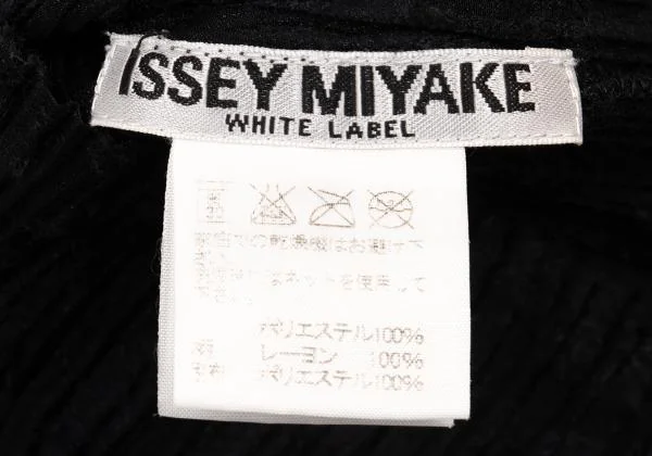 イッセイミヤケ ホワイトレーベルISSEY MIYAKE WHITELABEL プリーツ花柄ジャガードハイネックノースリーブカットソー 黒2 K-151166_013