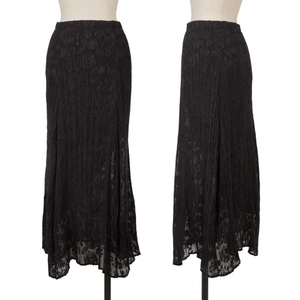 イッセイミヤケ ホワイトレーベルISSEY MIYAKE WHITELABEL プリーツ花柄ジャガードセットアップ 黒2 K-151168_009