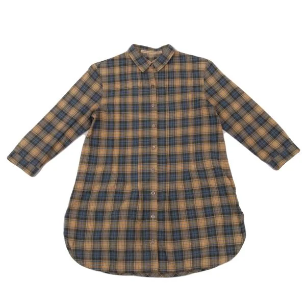 Mademoiselle NON NON Cotton Poly Check 3/4 Sleeves Shirt K-151184_002
