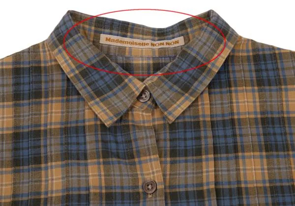 Mademoiselle NON NON Cotton Poly Check 3/4 Sleeves Shirt K-151184_003