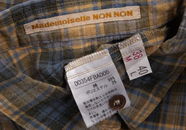 Mademoiselle NON NON Cotton Poly Check 3/4 Sleeves Shirt K-151184_014