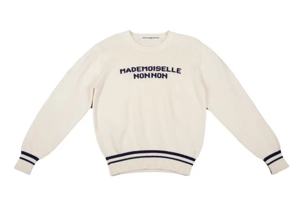 Mademoiselle NON NON SPORTS Lettering Crew Neck Knit Sweater K-151196_002