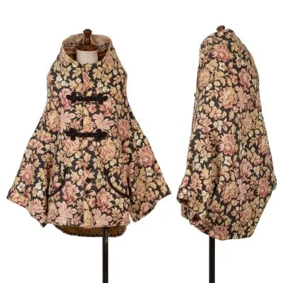 Nozomi Isiguro Floral Pattern China Button Hooded Jacket
