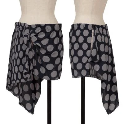 MAISON Martin MARGIELA Asymmetrical Silk Dot Skirt