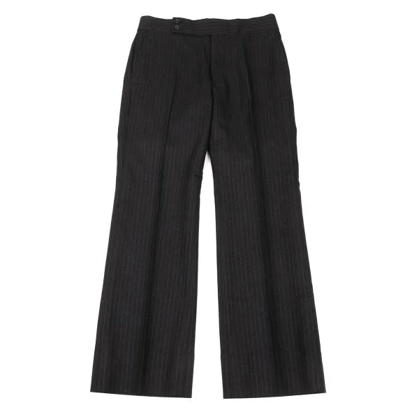 COMME des GARCONS Silk Blend Stripe Flare Pants Charcoal M K-151230_001