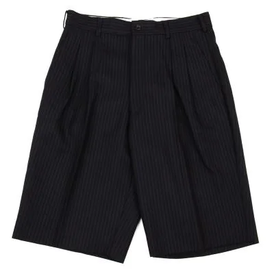 ファッション通販 コムデギャルソンCOMME des GARCONS ストライプウールハーフ パンツ