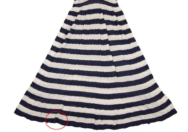 ジュンヤワタナベ コムデギャルソンJUNYA WATANABE COMME des GARCONS ボーダーニットコットンポリフレンンチスリーブワンピース 紺オフS K-151252_007