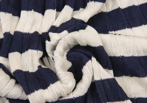 ジュンヤワタナベ コムデギャルソンJUNYA WATANABE COMME des GARCONS ボーダーニットコットンポリフレンンチスリーブワンピース 紺オフS K-151252_012